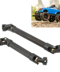 Heavy Duty RC Drive Shaft Steel CVD Transmission Shaft Front And Rear Powertrain Upgrade For 1 10 Scale RC Crawlers Adjustable Length Long 116 To 170mm And Short 94 To 130mm Crawler Front And Rear Drive Accessories shown with RC car.