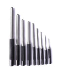Premium 9-Piece Steel Round Head Punch Set For Guns with Multi Size Grip Roll Pins And Hollow End Starter Chisels To Disassemble Fast Safe Tool Kit, steel pin punches