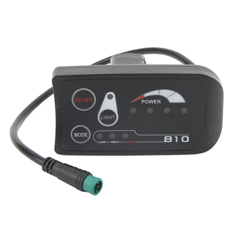 Gotta Have Versatile LED Display Meter For Electric Bikes And Scooters With 8102 5P Connector, showing power and mode buttons