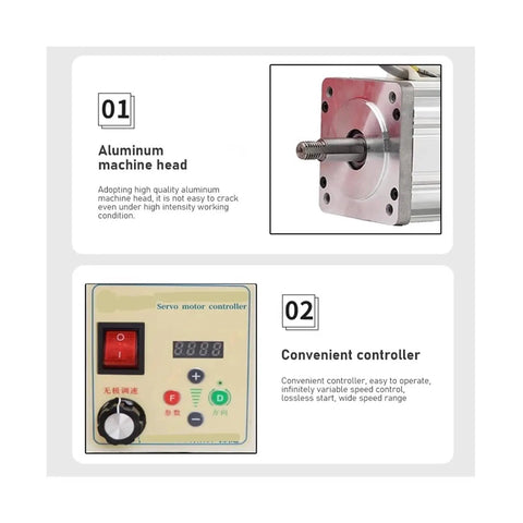 Beefed Up Brushless Servo Motor Kit Adjustable 550W 750W 1100W 2200W For Sewing Machines And Lathes with aluminum head and controller
