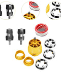 Killer Precision One Inch Water Pipe Threading Tool Built Hella Tough Die Cast Metal, components arranged, including die heads.