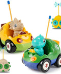 Remote Control Dinosaur Car Toy Two Pack With Lights And Music For Toddlers Boys Ages 2 To 5 Interactive RC Dino Vehicle Gift