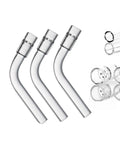Curved Glass Tube Stem Set 3 Pack 110mm Length 12mm OD 2mm Wall Thickness High Borosilicate 3.3 for lab use