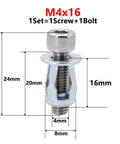 M4x16 screw and bolt, part of Petal Rivet Nut Kit M4 M5 M6 M8 for thin sheet metal and hollow panels, carbon steel expanding sleeve.