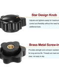 Top view of Star Knobs M4 Female Thread 25mm Head Plastic Non-Through Hole Brass Insert Screw-In Clamping Hand Knobs 4 Pack