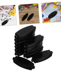 Stack of 20 black ABS plastic enclosure boxes for electronics projects PCB housing, featured in DIY setups and installations.
