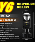 Two Pack LED Headlight Bulbs Compatible With H4 9003 HB2 With Mini Projector Lens For Hi And Lo Beam, Canbus Ready, 16000 Lumens