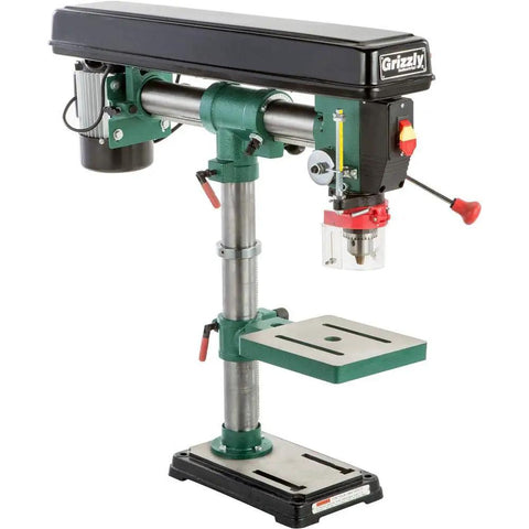 Heavy Duty 34-Inch Benchtop Radial Drill Press With 5 Speed Variable Swing, Pivoting Head For Precision Angle Drilling