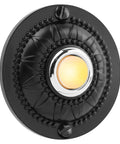 Metal Doorbell Push Button With LED Backlight Wired Wall Mounted Door Chime Button Replacement For Home Front Door Or Garage Iron Decorative Switch With Easy Night Visibility, black iron, round, 2in