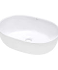 White Oval Vessel Sink for Countertop 19x14 Inch No Mounting Ring Required Easy Install Porcelain Ceramic Wash Basin