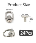 24-Piece 10mm Silvery Rivets D Ring Studs Ball Posts With Tool For Bags Belts Backpacks And DIY Accessories Heavy Duty Craft Hardware Set Ideal For DIY Enthusiasts And Craft Lovers Upgrading Bags And Belts With A Simple Durable Hardware Kit. 10mm silvery metal alloy D-ring rivet with 8mm post and tool, 24pcs