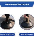 Workhorse 6 Pack Heavy Duty Sign Stands With Water Filled Base 41 Inch Adjustable Portable Sign Post Holders black weighted base with water or sand fill