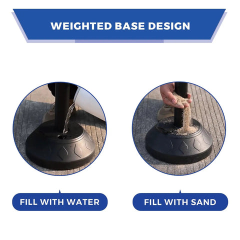 Workhorse 6 Pack Heavy Duty Sign Stands With Water Filled Base 41 Inch Adjustable Portable Sign Post Holders black weighted base with water or sand fill