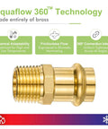 Brass ProPress fitting, 1/2 in x 1/2 in MNPT male adapter with EPDM O-ring