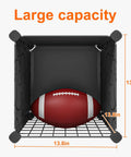 Multipurpose Portable Cube Storage Organizer 14 Inch By 14 Inch Black 4 By 3 Cube Cubbies with football showcasing large capacity