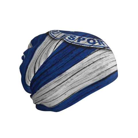 Unisex Microfiber Neck Warmer Face Mask For Cold Weather Outdoors Bandana Style Gaiter with blue and white stripes