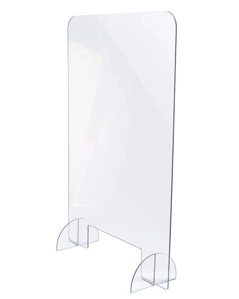Heavy Duty Acrylic Desk Sneeze Guard 24 By 36 Inches Tabletop Shield With Transaction Window Clear Protective Barrier