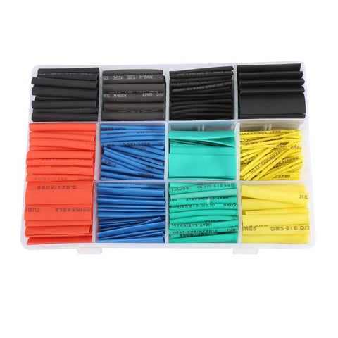 Comprehensive 530-Piece Heat Shrink Tubing Kit With 1.5 mm To 10 mm Shrink Tubes In Multicolor Black Red Yellow Blue Green
