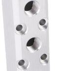 Three Way Five Port Aluminum Air Manifold With One Half Inch NPT Inlet And Four One Quarter Inch NPT Outlets For Pneumatic Tools Heavy Duty Air Distribution -40F To 212F Temperature Range showing threaded ports