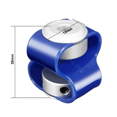 Flexible Shaft Coupler 18Mm Diameter 28Mm Length With 6Mm To 6Mm Bores Hella Flexible Tpu Elastomer Core Aluminum Clamping Hub at a side angle.
