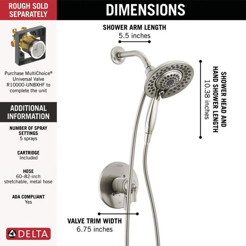 Upgrade Your Daily Shower Routine With This Fresh Brushed Nickel Saylor Series Handle Trim Kit Packing A Dope In2ition Dual Spray Combination Pulling Double Duty While The Required Rough Valve Stays Separate For A Smooth Install Fix