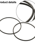 Two Pack 5M375 Metal Mini Lathe Drive Belt 38mm Bore Polyurethane Transmission Belt for tools replacement, black, high elasticity