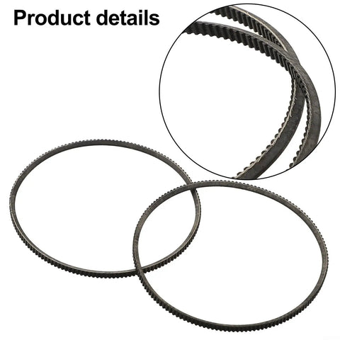 Two Pack 5M375 Metal Mini Lathe Drive Belt 38mm Bore Polyurethane Transmission Belt for tools replacement, black, high elasticity
