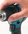 Close-up of Badass Compact 18V Cordless Driver Drill Body Only equipped with a metal chuck and adjustable clutch settings.