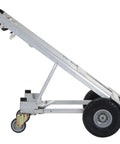 Side view of COSCO 4-in-1 Folding Series Hand Truck with Flat-Free Wheels, showing metal frame and durable wheel design.