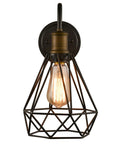 Farmhouse Plug In Wall Sconce Set Of 2 Oil Rubbed Bronze Industrial Gooseneck Lights With Polygon Cage And Easy On Off Switch