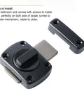 Tough As Nails Zinc Alloy Reversible Door Latch With Push Pull Bolt Lock, black metal design, suitable for bathroom and door privacy.