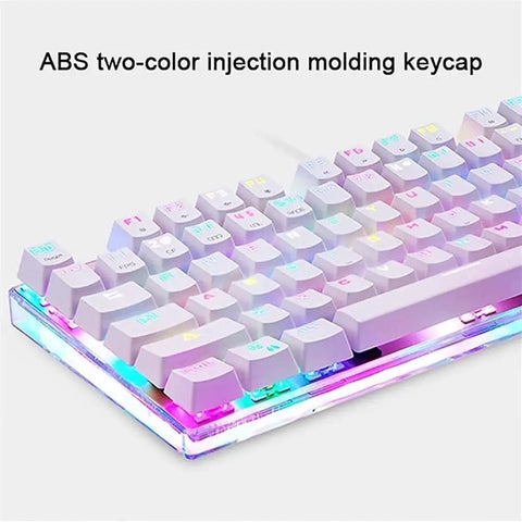 Wired Mechanical Gaming Keyboard With Slick Clicky Feel And Vivid RGB Backlight Built For PC Players Demanding lightning fast typing with colorful keycaps.