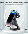 3-In-1 Wireless Charging Station For iPhone 17 16 15 14 13 12 Pro Max Plus Mini, AirPods 2 3 4 Pro, And Watch Ultra 11 10 9 8 7 SE MagSafe Charger Dock on desk