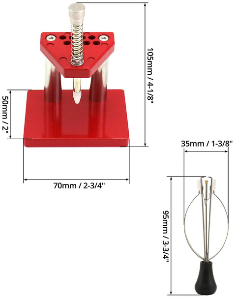 Pro Grade Watch Hand Puller and Plunger Set, Stainless Steel Non Slip Watch Repair Tool for Precise Hand Removal, Fits a Range of Dial Sizes