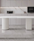 Adjustable White Marble Wood Desk Legs For Modern Center Tables And Beds Replacement Furniture Legs in a kitchen setup
