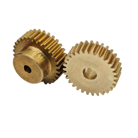 0.75 Module Copper Cylindrical Spur Gear 43 Teeth 15mm Bore With Step Mechanical Pinion Shaft Hardware for CNC and Model Making