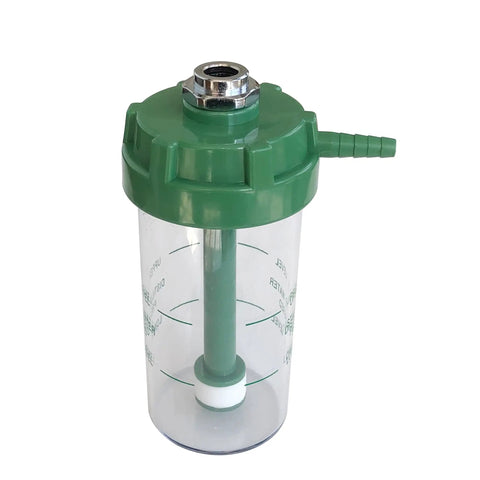 Oxygen Pressure Regulator Inhaler With Pro Grade Buoy Type Female Thread And Tube O2 Flow Meter Gauge Portable Gas Reducer For Emergency Oxygen Inhalation Lab And Industrial Use, green canister view