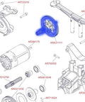 Blueprint diagram highlighting the 58T Steel Slipper Clutch Spur Gear Beefed Up For Arrma 1x10 And 1x8 Scale RC Trucks in blue.