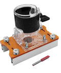 Shop Ready 2 In 1 Aluminum Alloy Wood Router Base Compact Palm Router Bracket For Cabinet Buildouts with clear top and orange base.