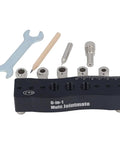 Knockout Centering Dowel Jig For Woodworkers With Rock Solid Aluminum Build, kit with tools for precise alignment.