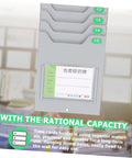Heavy Duty Wall Mounted Card Holder Rack Boasting Top Notch Slot Layout For Offices And Warehouses Straight Up Time Card Organizer with grey plastic slots.