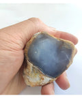 Rough Blue Agate And Chalcedony Crystal Stone For Jewelry Making And Home Decor Sky Blue Natural Rough Crystal in hand