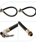 Heavy Duty Tire Inflator Hose for Quick Car Pump Up Without Taking Off Wheels, 76 inches long, rubber metal fitting.