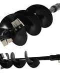 Beefed-Up 12 X 52 Inch Spiral Post Hole Auger Drill Bit with 2 Inch Hex Connection for Excavator, Steel Construction, Black