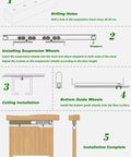 Step-by-step installation guide for the Double Sliding Door Track Hardware Kit For Bypass Doors For Three Quarter To One Inch Doors.