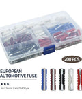 European Torpedo Type Car Fuses For Classic Rides Old School Electrical Protection 200 pcs box with assorted colored fuses