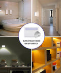 Burn steady mode on/off switch for Door Activated LED Puck Lights 4 Pack Cordless Battery Operated Cabinet Drawer Closet Lighting