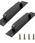 Two Pack Sliding Barn Door Handle Set In Black 7.9 Inch Aluminum Alloy Door Pull For Barn Doors Gates Cabinets Closets Drawers Garages And Sheds With 8 Mounting Screws