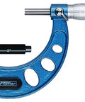 Outside Micrometer 2 To 3 Inch Range With Carbide Tipped Anvil And Spindle, Flat Measuring Faces, 0.0001 Inch Graduation, 0.0002 Inch Tolerance, General Purpose Machining Gauge For Metalworking And Auto Shops.