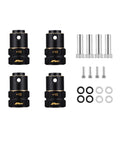 Brass Wheel Spacers Kit 4Pcs Plus 15mm Wide 20mm Length 12mm Hub RC Crawler Upgrade For Axial TRX4 1 To 10 Scale Adds Weight Wider Track More Stability And Cooler Look., 4 brass 15mm RC wheel spacers with mounting hardware